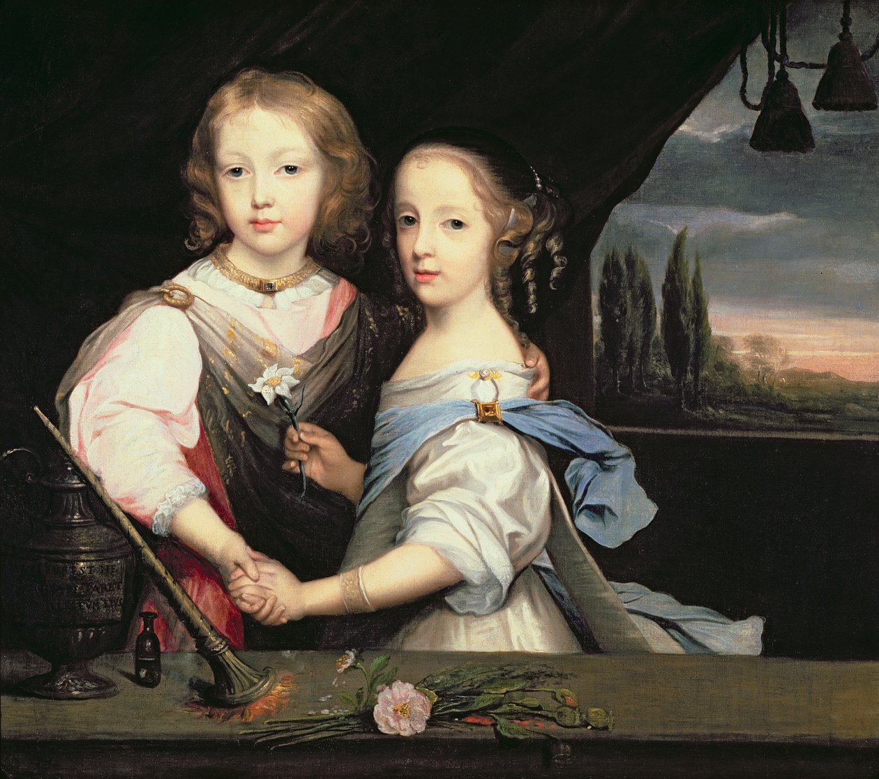 Retrato de Winston e Arabella (1648-1730) Churchill, filhos de Sir Winston Churchill de Peter Lely