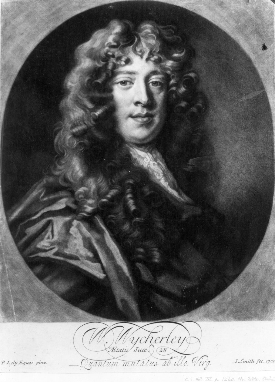 William Wycherley, gravado por John Smith, 1703 de Peter Lely