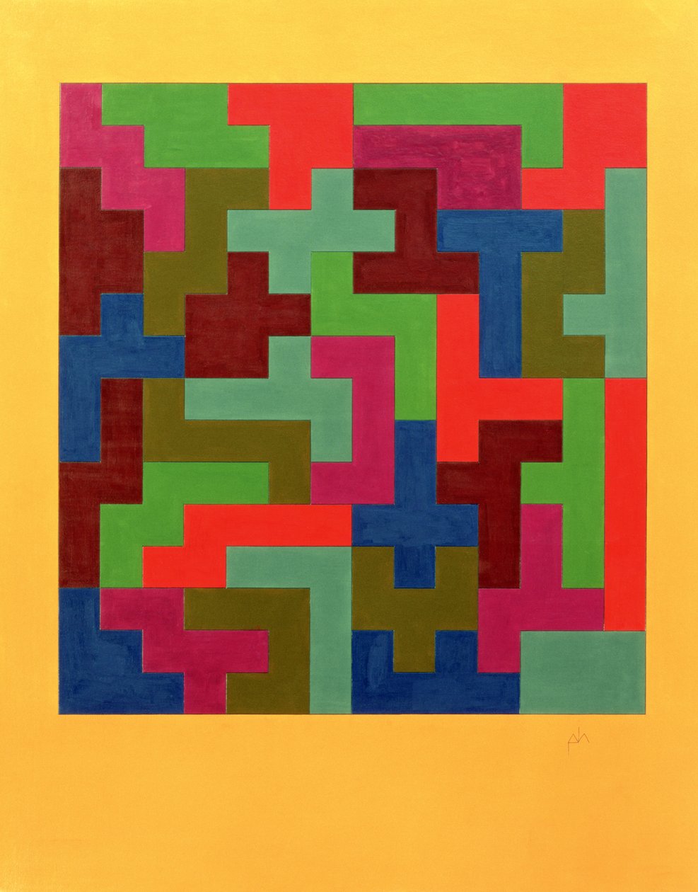 Puzzle II, 1988 (tempera no papel) de Peter McClure