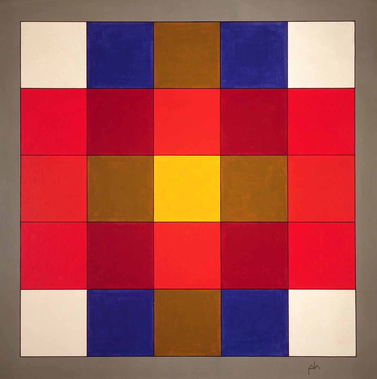 Subliminal Yellow Cross, 1986 (acrílico sobre madeira) de Peter McClure