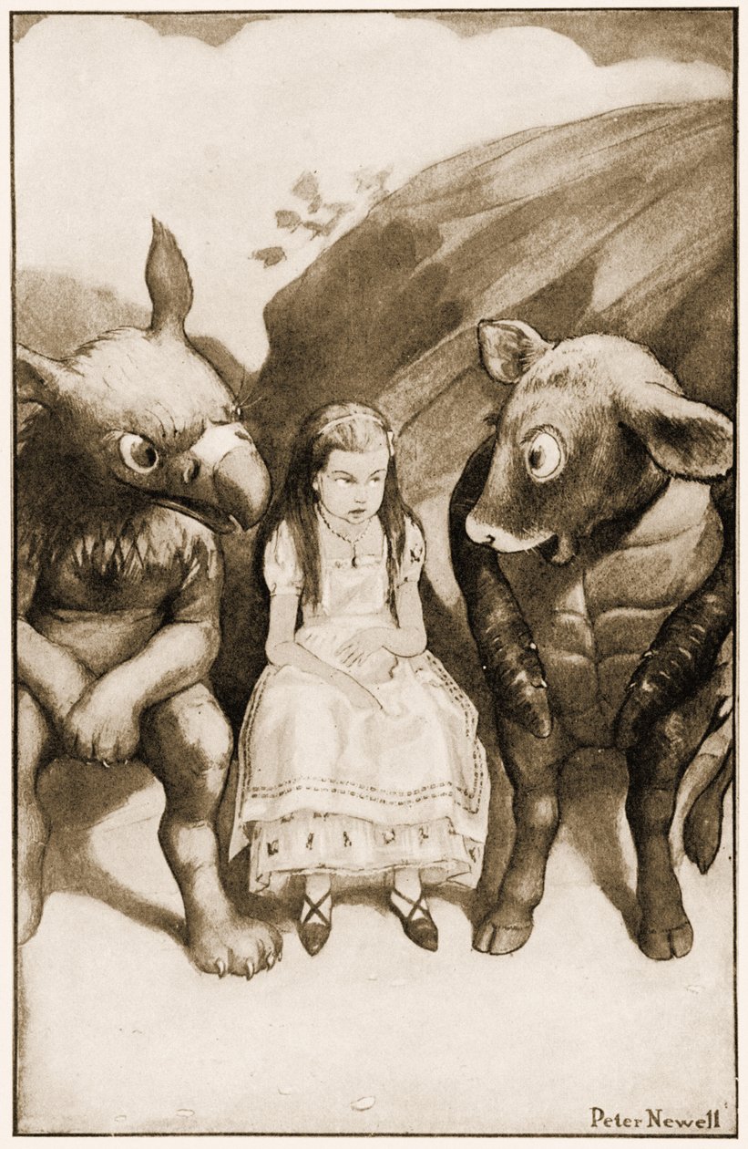 "Alice começou a contar-lhes suas aventuras", ilustração para Alice Carroll&39;s "s Adventures in Wonderland, 1901 de Peter Newell