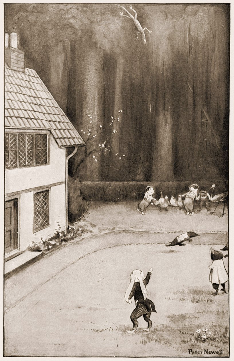 Pegue-o, você pelo hedge, ilustração para Lewis Carrolls Alices aventuras no país das maravilhas, 1901 de Peter Newell