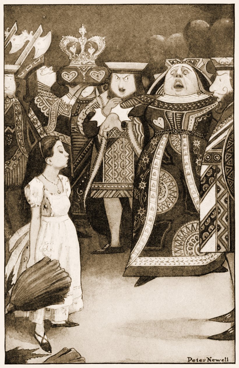 Fora com a cabeça, ilustração para Lewis Carrolls Alices aventuras no país das maravilhas, 1901 de Peter Newell