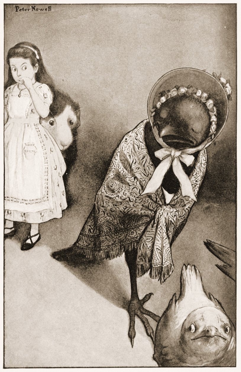 "Em vários pretextos, todos eles se mudaram", ilustração de Alice Carroll&39;s "s Adventures in Wonderland, 1901 de Peter Newell