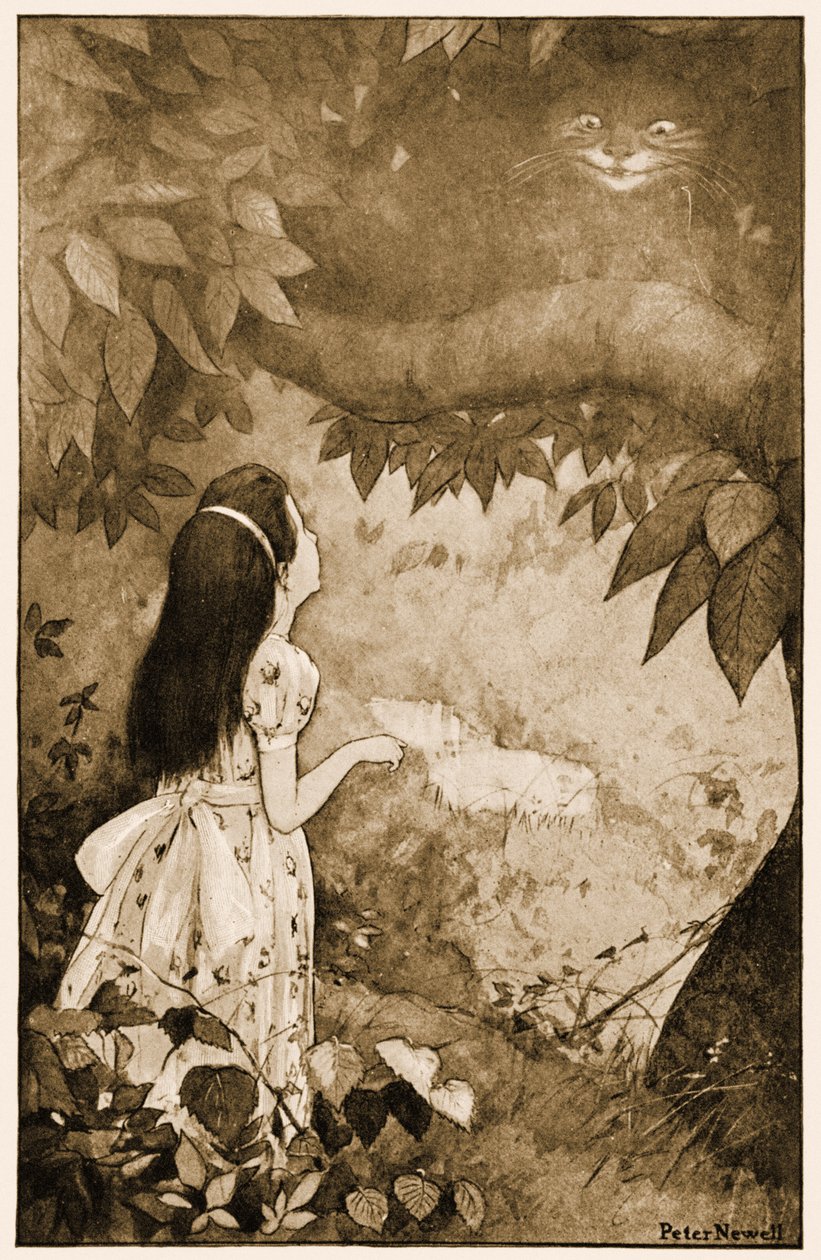 Desta vez, ele desapareceu muito lentamente, ilustração para Lewis Carrolls Alices aventuras no país das maravilhas, 1901 de Peter Newell