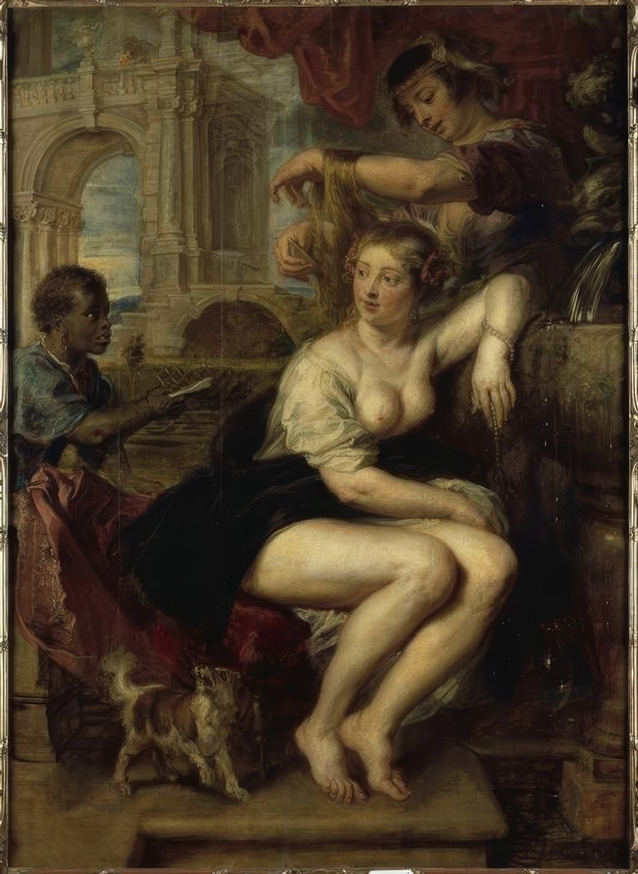 Bate-Seba na fonte, recebendo a carta de David de Peter Paul Rubens