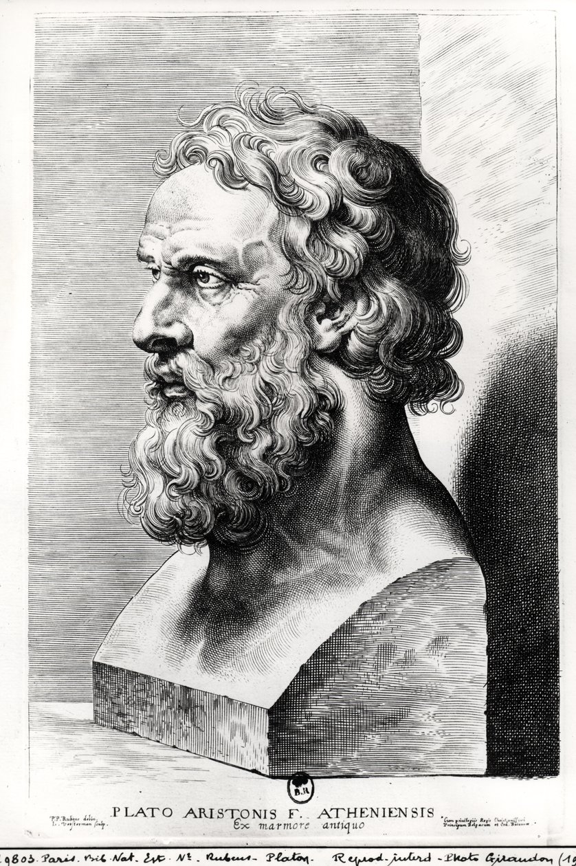 Busto de Platão (c.427-c.348 aC) gravado por Lucas Emil Vorsterman (1595-1675) de Peter Paul Rubens
