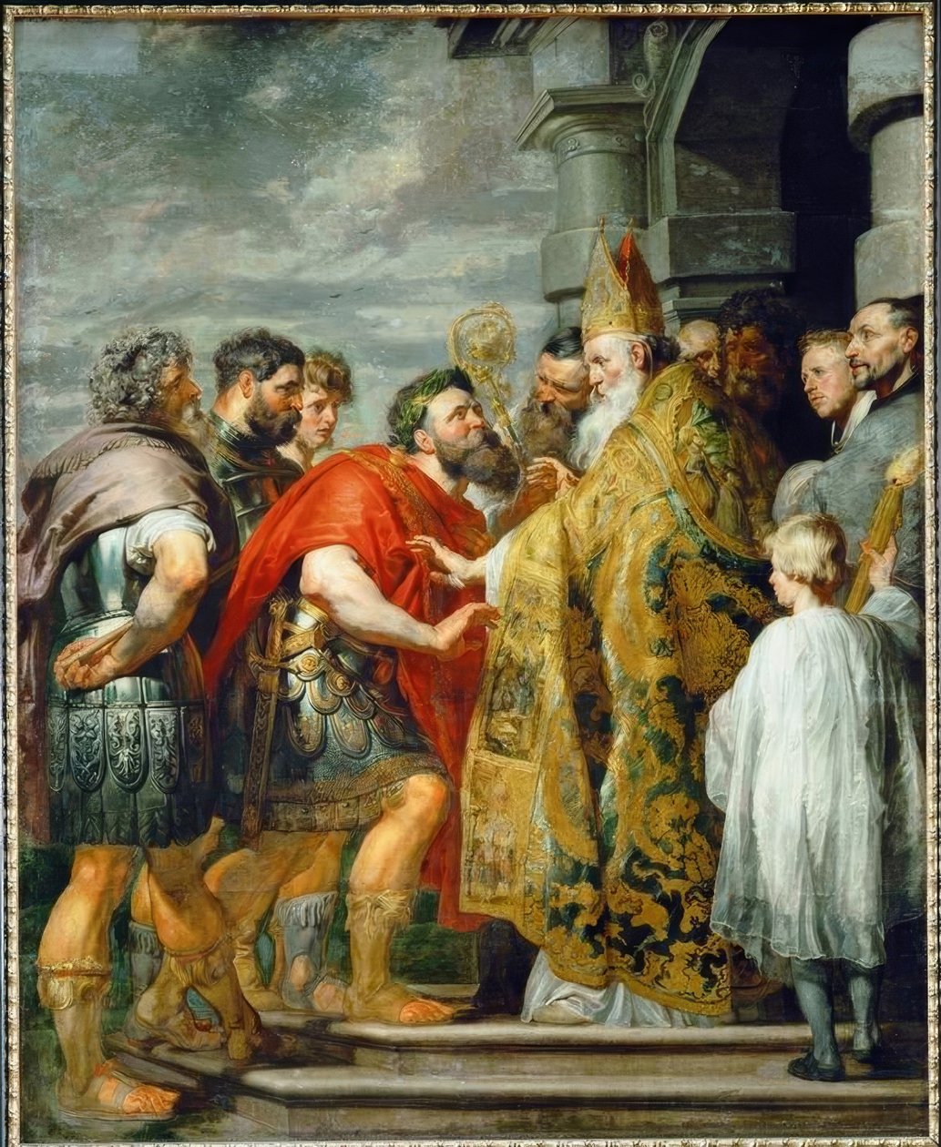O hl. Ambrósio e Imperador Teodósio de Peter Paul Rubens