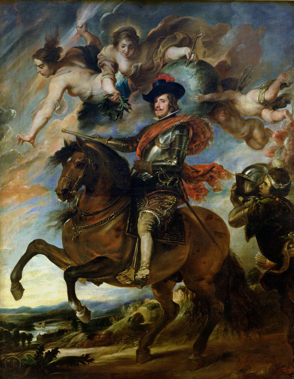 Retrato equestre do rei Filipe IV de Espanha (1605-65) c.1645 de Peter Paul Rubens