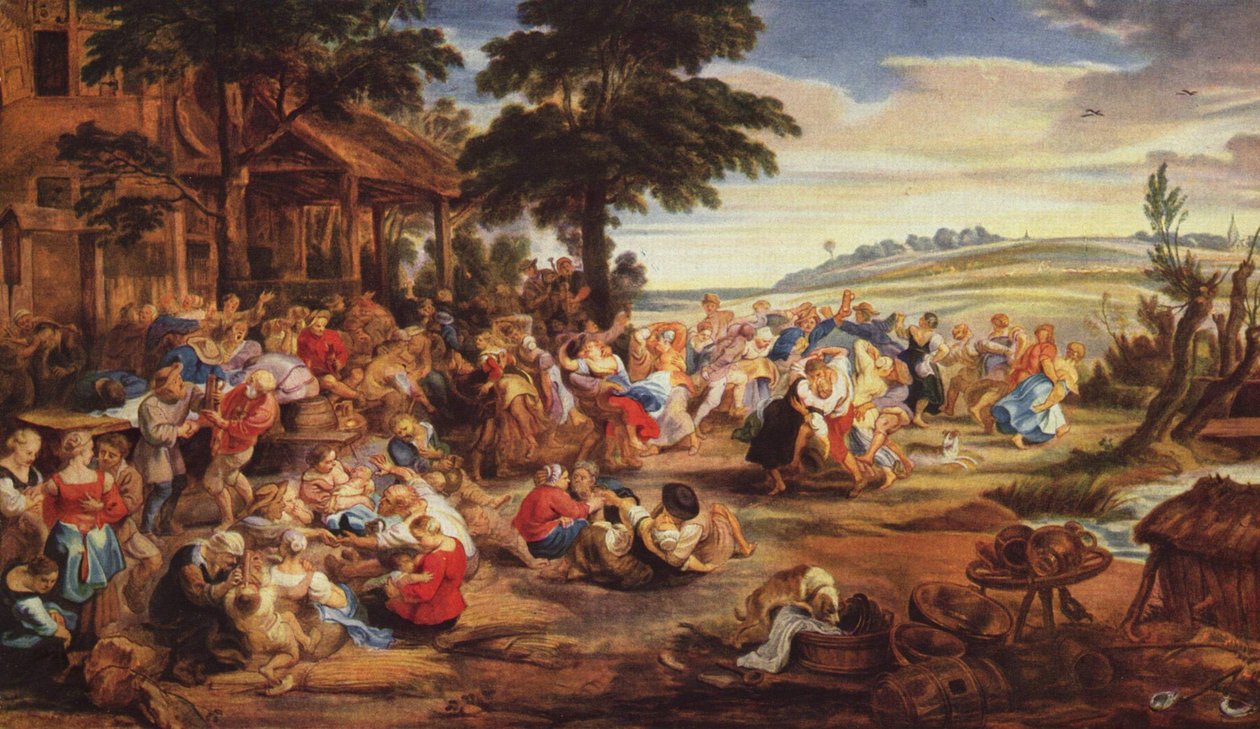 Festejando e dançando camponeses de Peter Paul Rubens