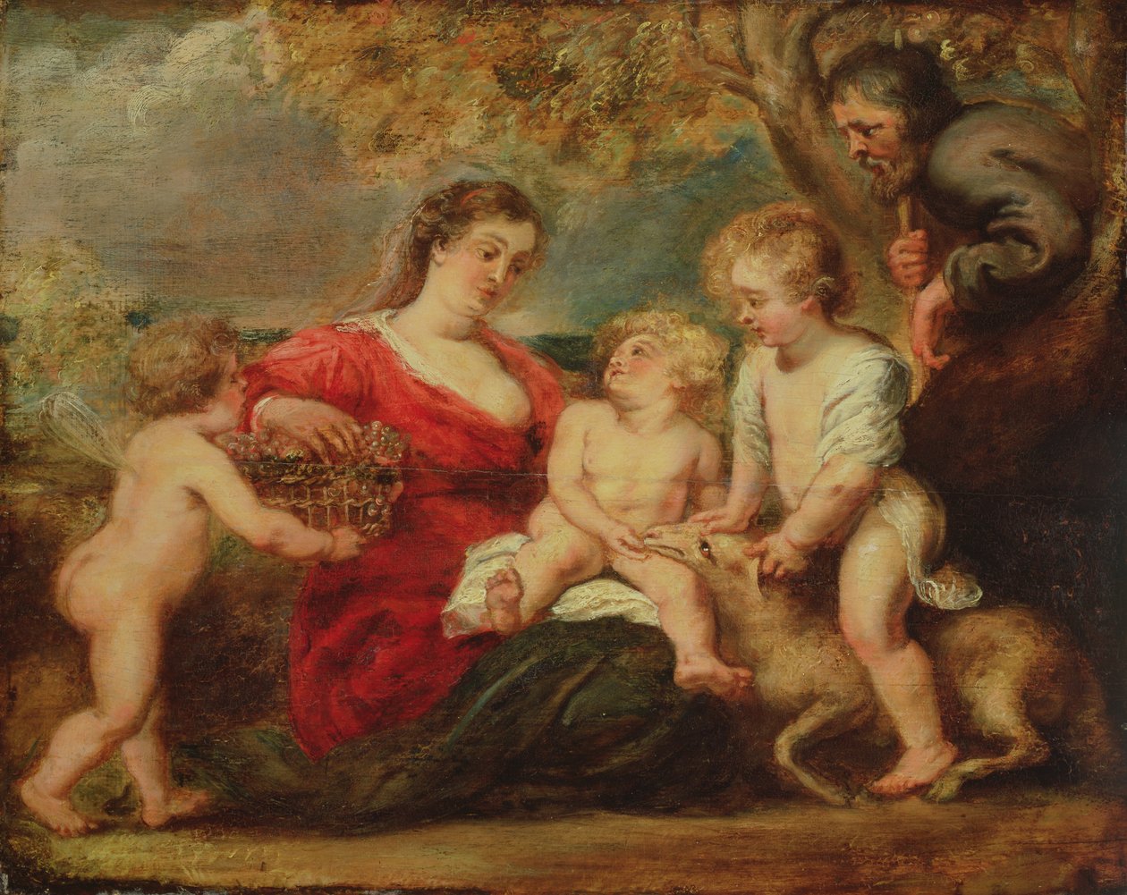 Sagrada Família em uma paisagem de Peter Paul Rubens