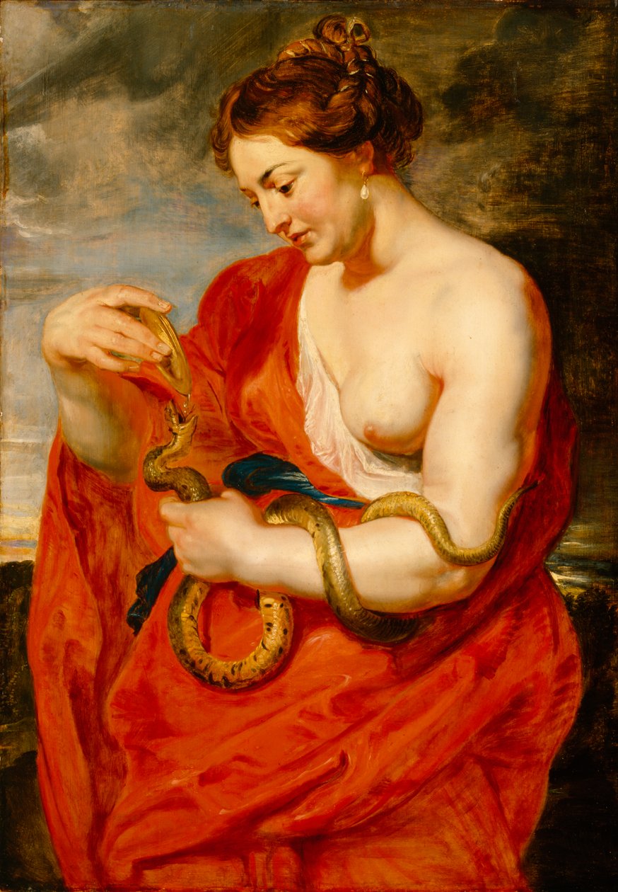 Hygeia, Deusa da Saúde, c.1615 (óleo sobre painel de carvalho) de Peter Paul Rubens
