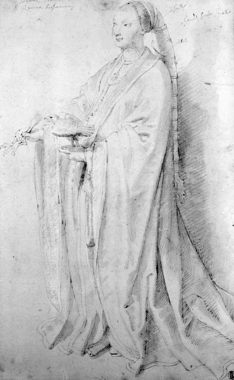 Joanna the Mad, rainha da Espanha (caneta, tinta e papel) de Peter Paul Rubens