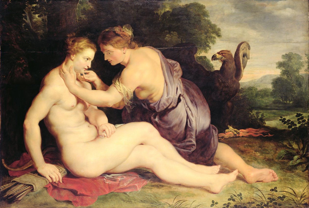 Jupiter e Callisto, 1613 (óleo no carvalho) de Peter Paul Rubens