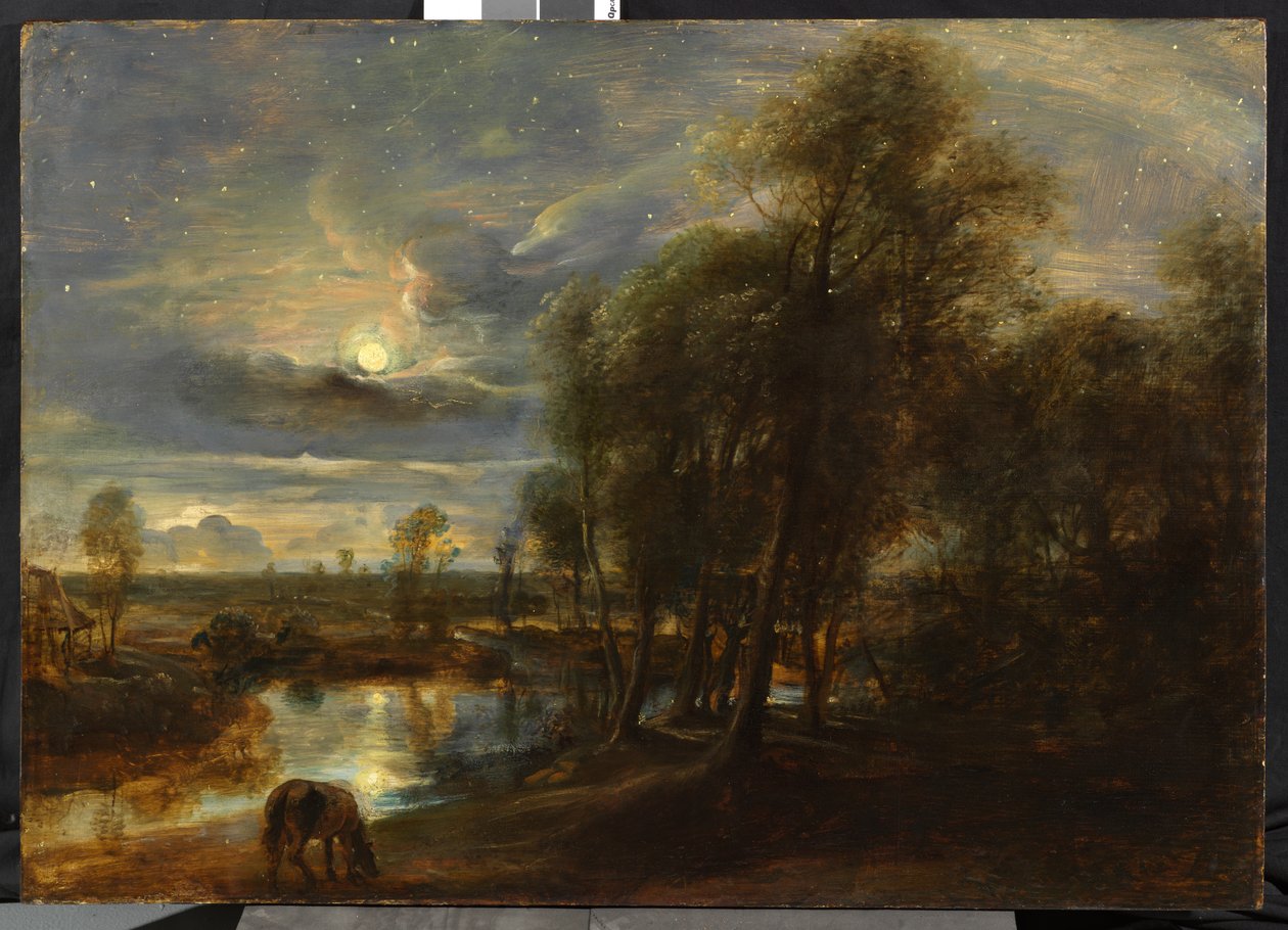 Paisagem ao luar, c.1635-40 de Peter Paul Rubens