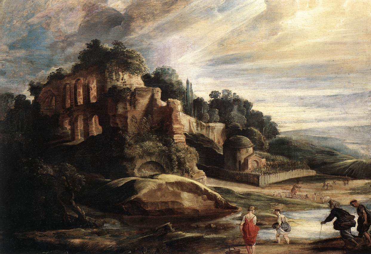 Paisagem com as ruínas do Monte Palatino em Roma de Peter Paul Rubens