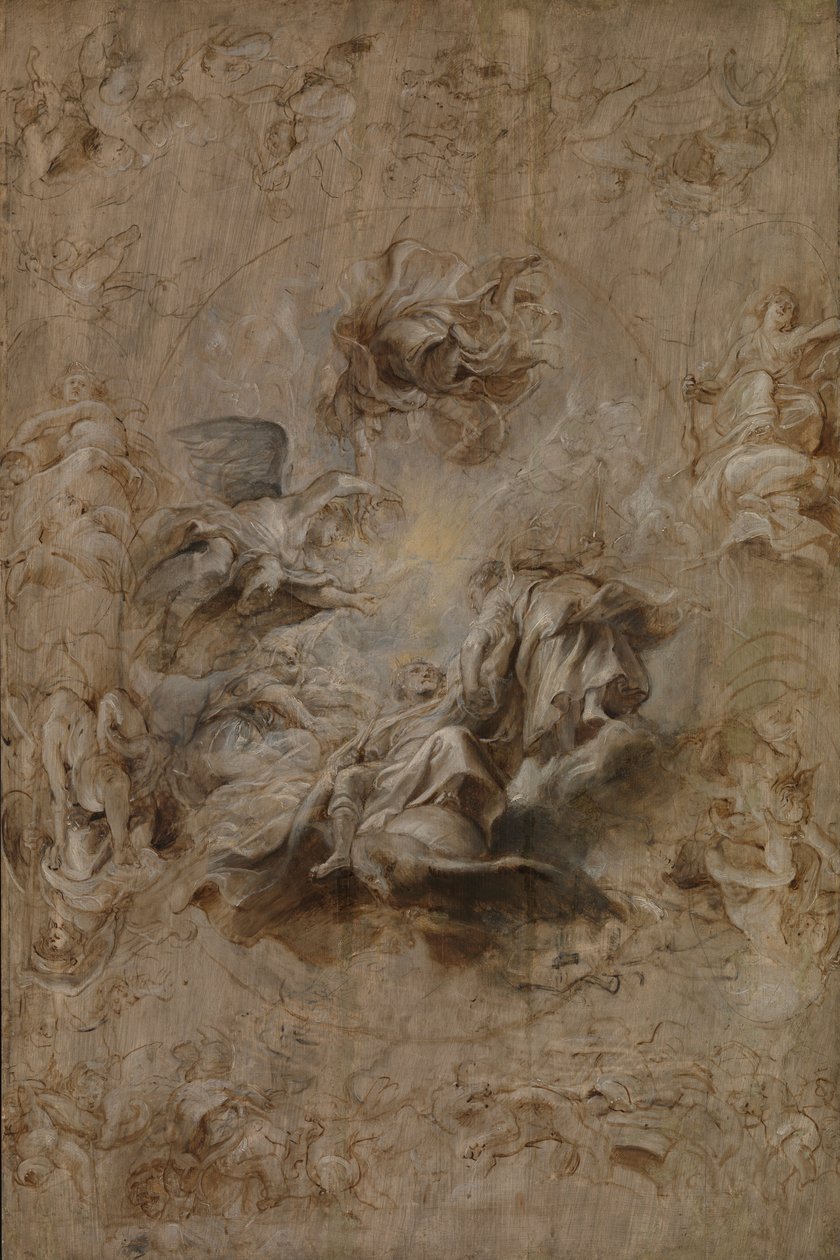 Esboço Múltiplo para o Teto da Casa de Banquetes de Peter Paul Rubens