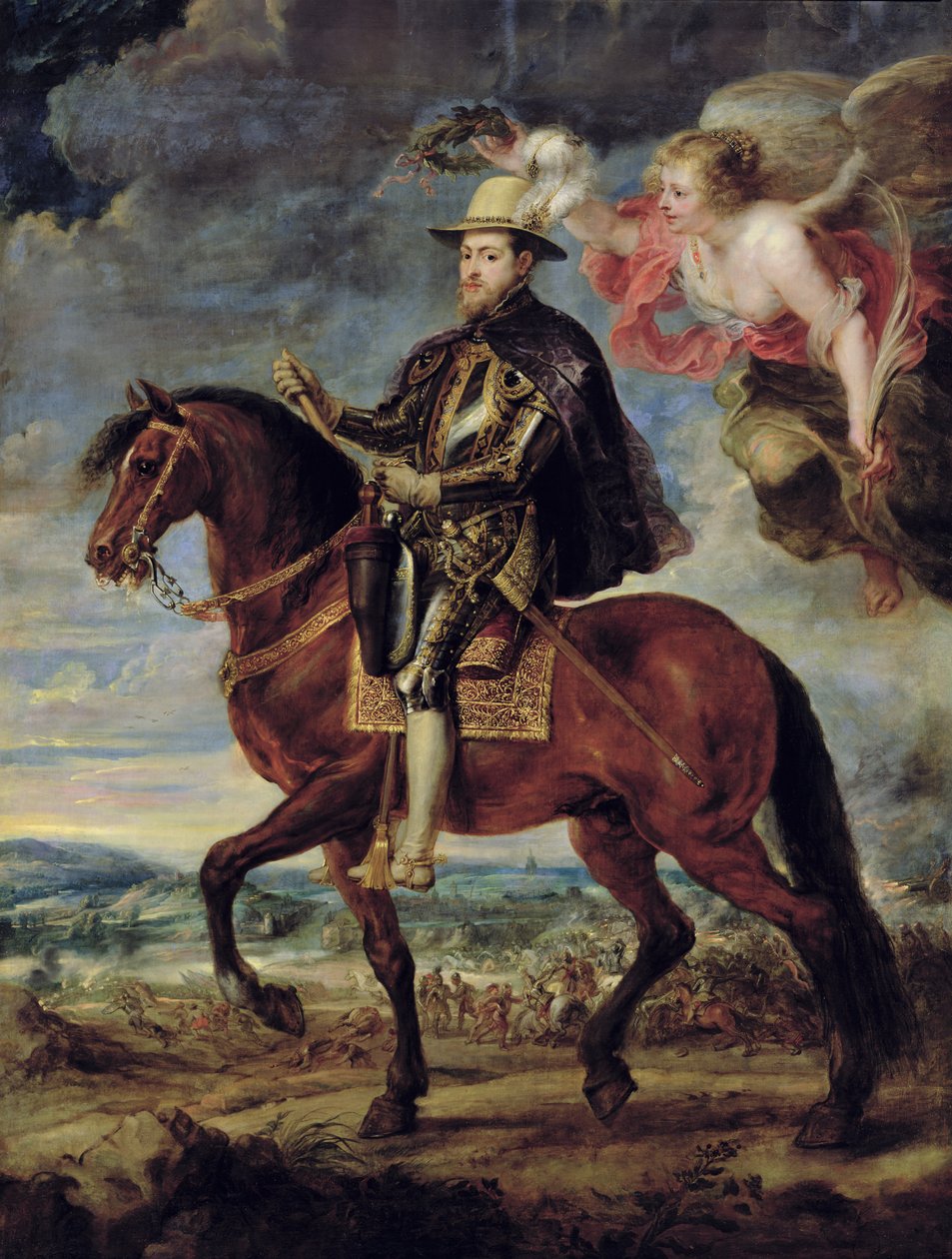 Filipe II (1527-98) coroado pela vitória, 1628 de Peter Paul Rubens