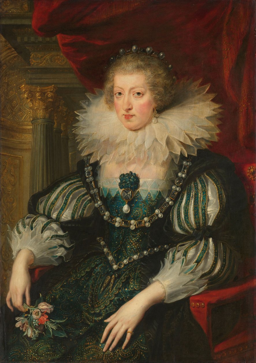 Retrato de Ana da Áustria (1601-1666) Infanta de Espanha, Rainha da França e Navarra de Peter Paul Rubens