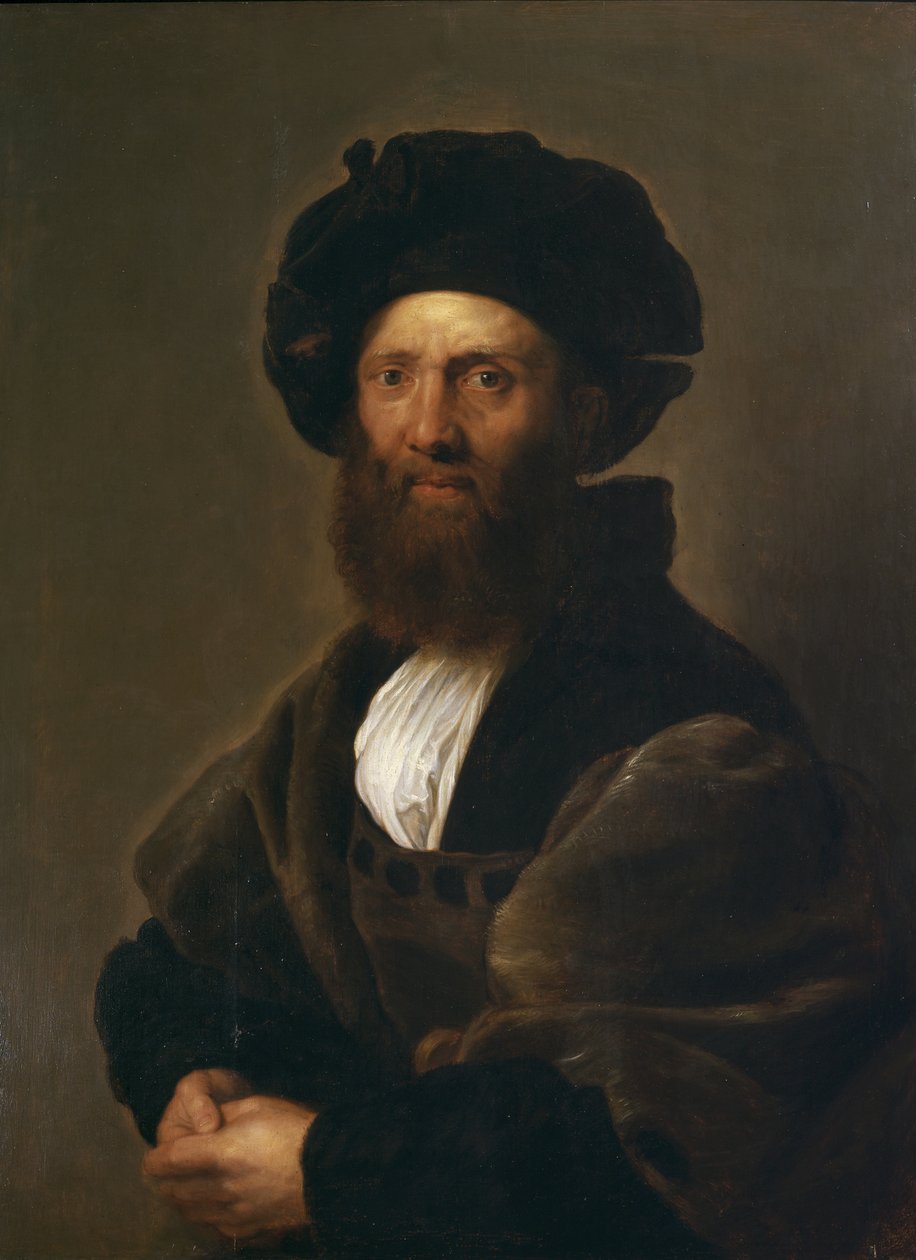Retrato de Baldassare Castiglione, depois de Rafael, 1630 (veja também 21461) de Peter Paul Rubens