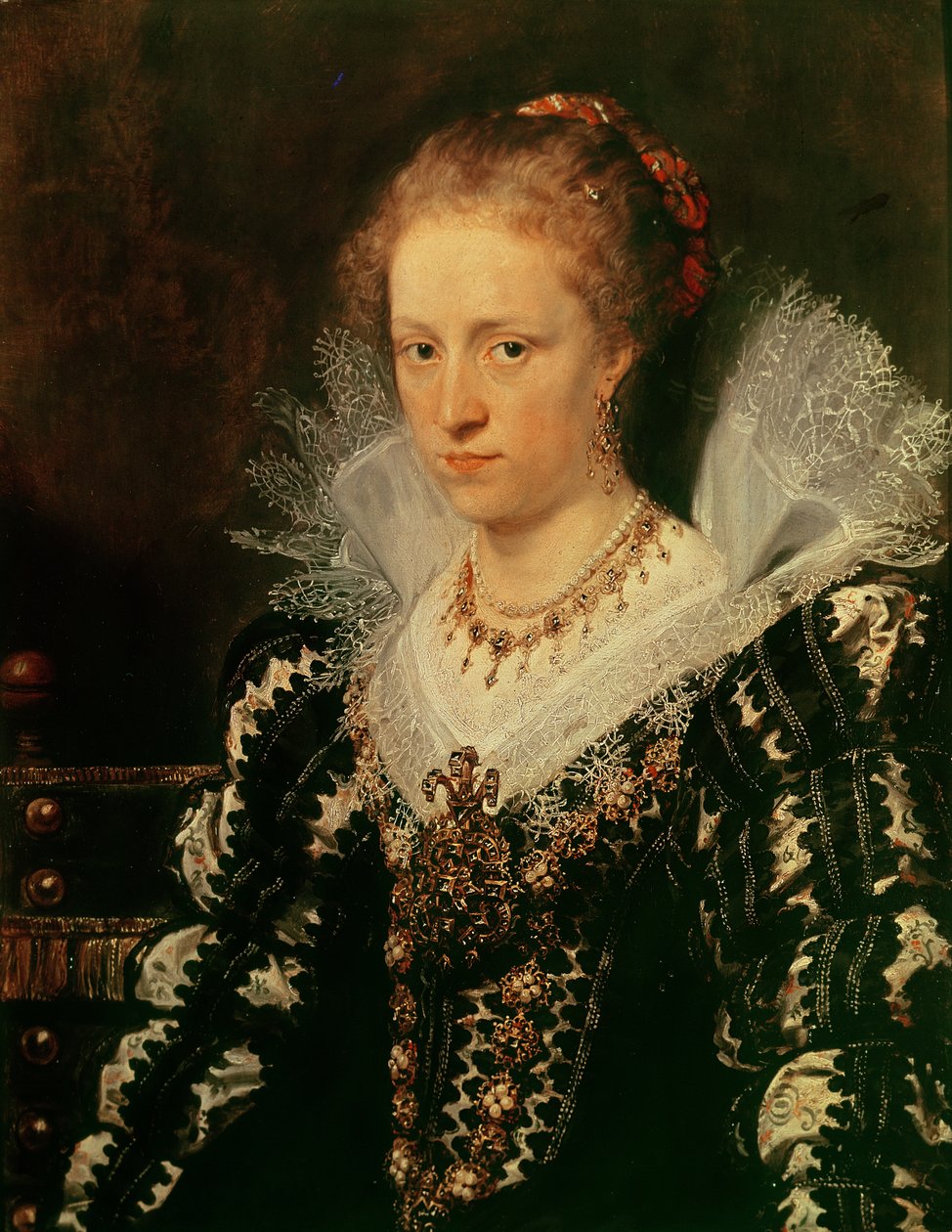 Retrato de Jacqueline van Caestre, esposa de Jean-Charles de Cordes (óleo sobre madeira) de Peter Paul Rubens