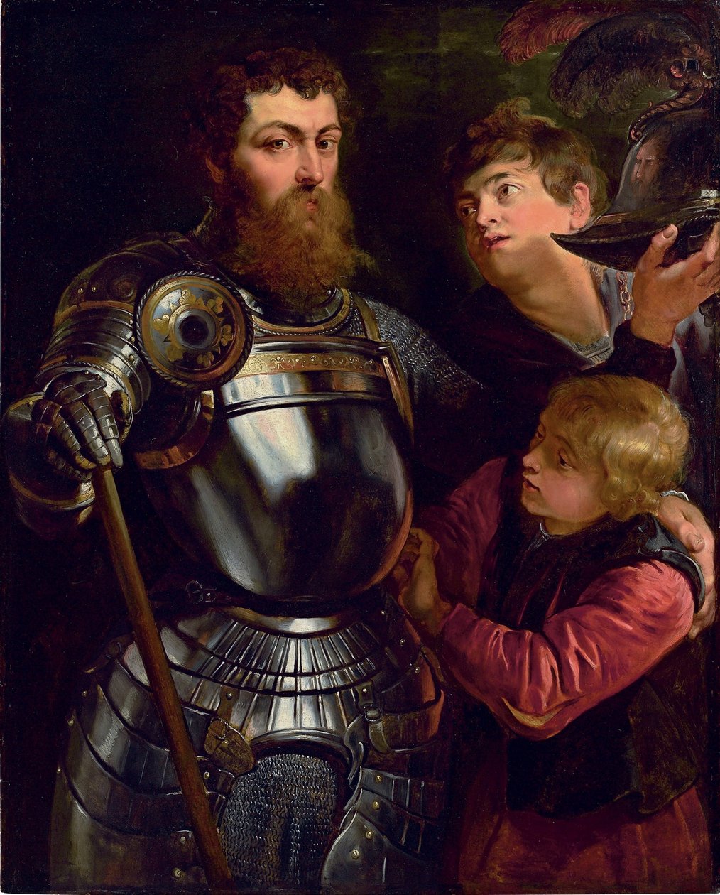 Retrato de um comandante de três quartos de comprimento, vestido para a batalha de Peter Paul Rubens