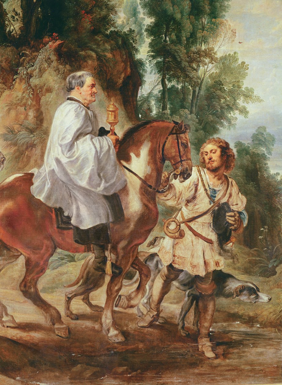 Sacerdote carregando a eucaristia para uma pessoa que está morrendo, antes de 1630 de Peter Paul Rubens