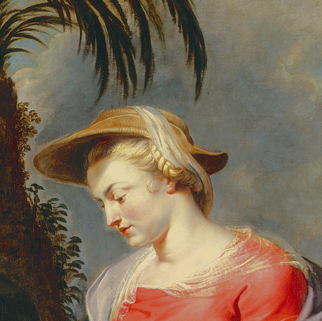 Retorno da Sagrada Família do Egito, detalhe da Virgem Maria de Peter Paul Rubens