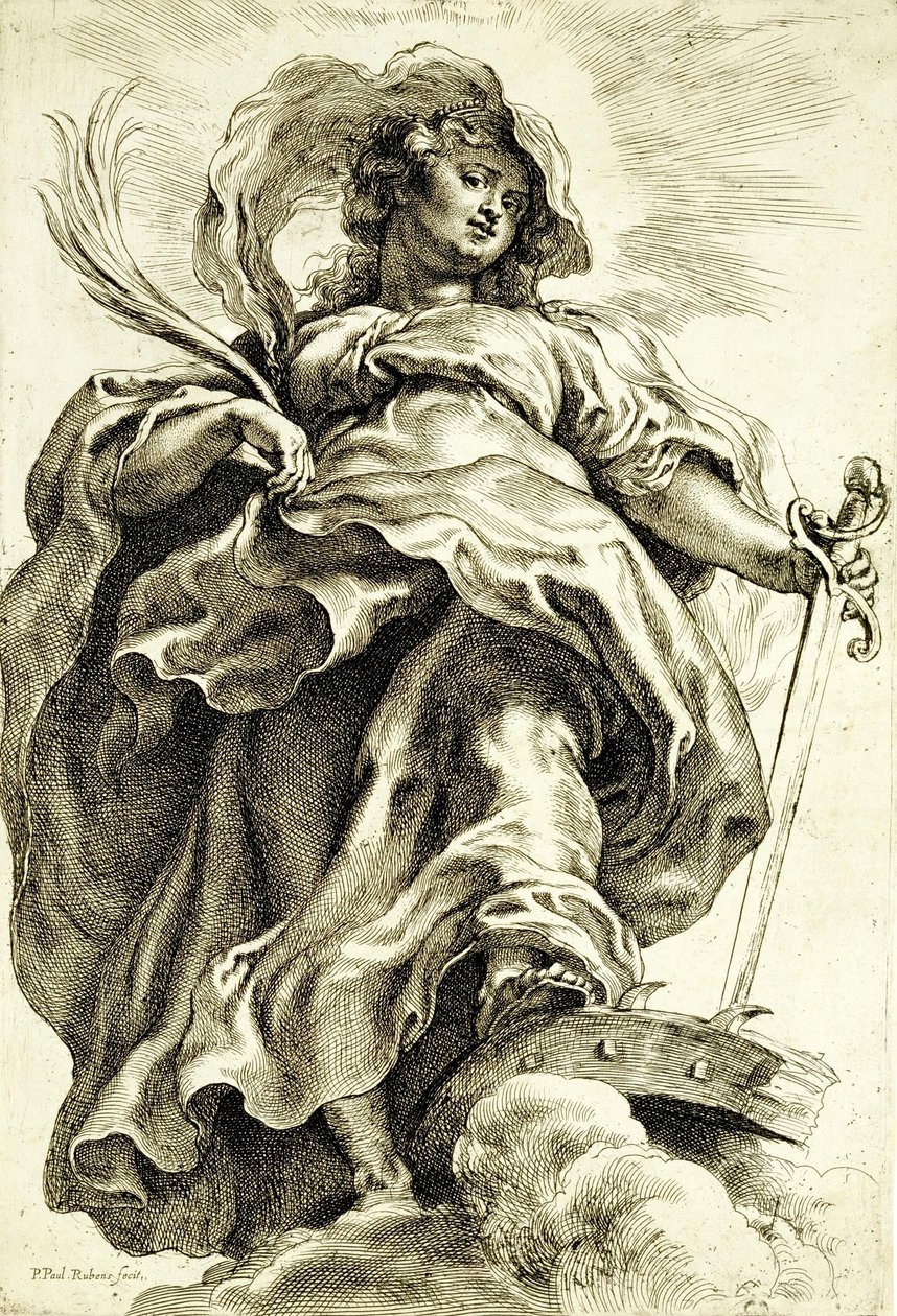 Santa Catarina (de Alexandria) nas nuvens de Peter Paul Rubens