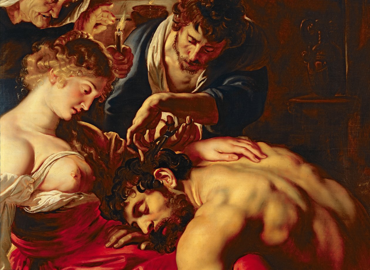 Sansão e Dalila, c.1609 (detalhe de 15815) de Peter Paul Rubens