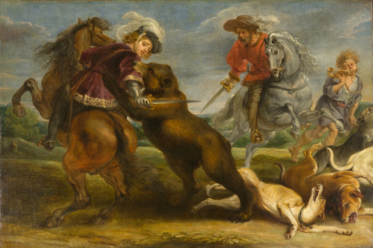 A caça ao urso, 1639-1640 de Peter Paul Rubens