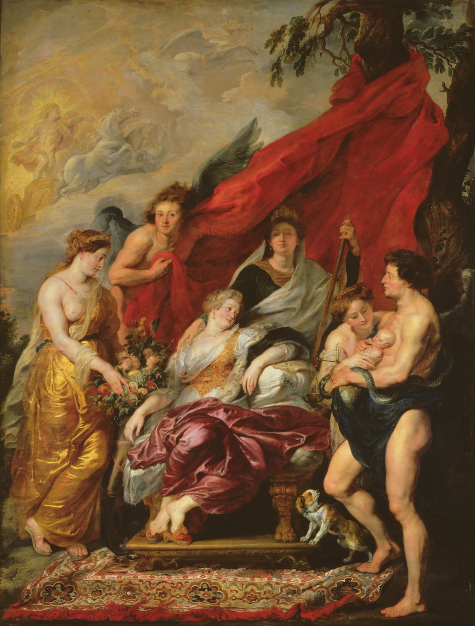 O nascimento de Luís XIII (1601-43) em Fontainebleau, 27 de setembro de 1601, do Ciclo de Medici, 1621-25 de Peter Paul Rubens