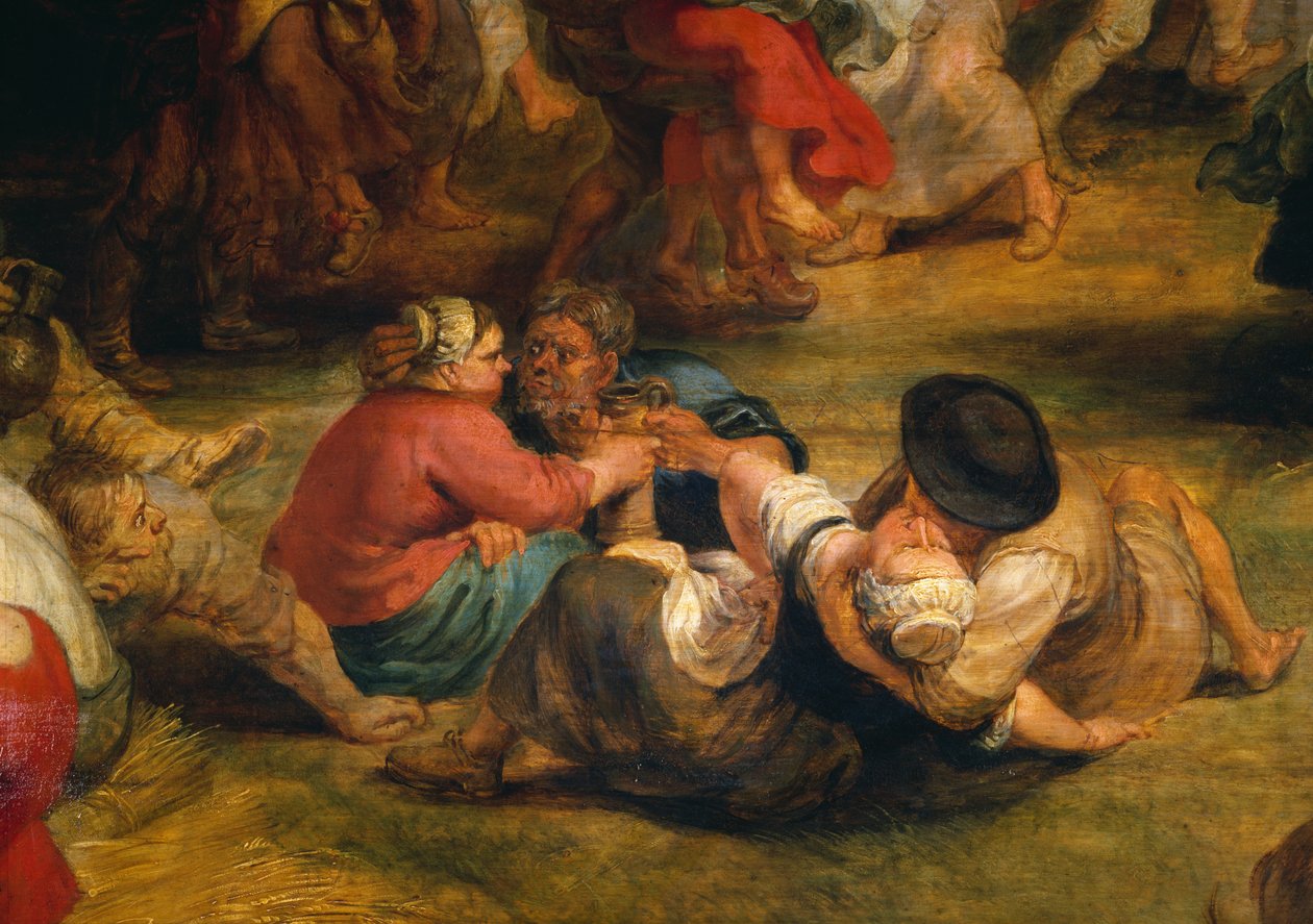 A Kermesse, detalhe dos camponeses, c.1635-38 de Peter Paul Rubens