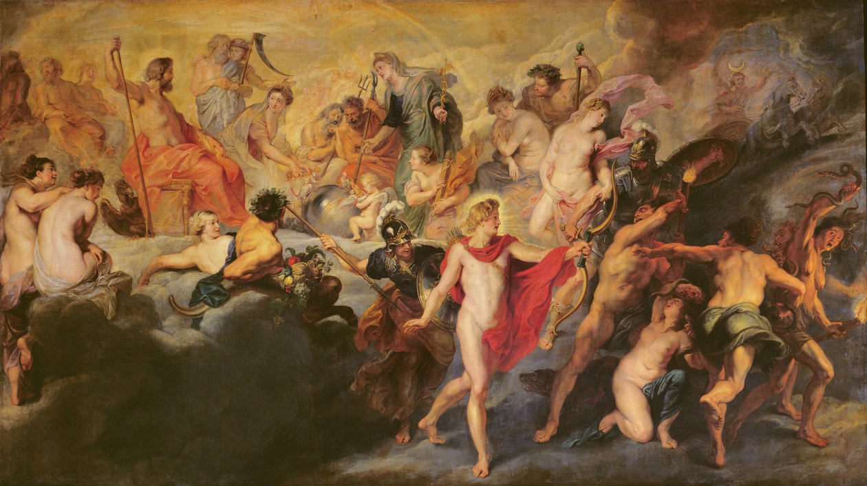 O Ciclo Medici: Conselho dos Deuses para o Casamento Espanhol, 1621-25 de Peter Paul Rubens