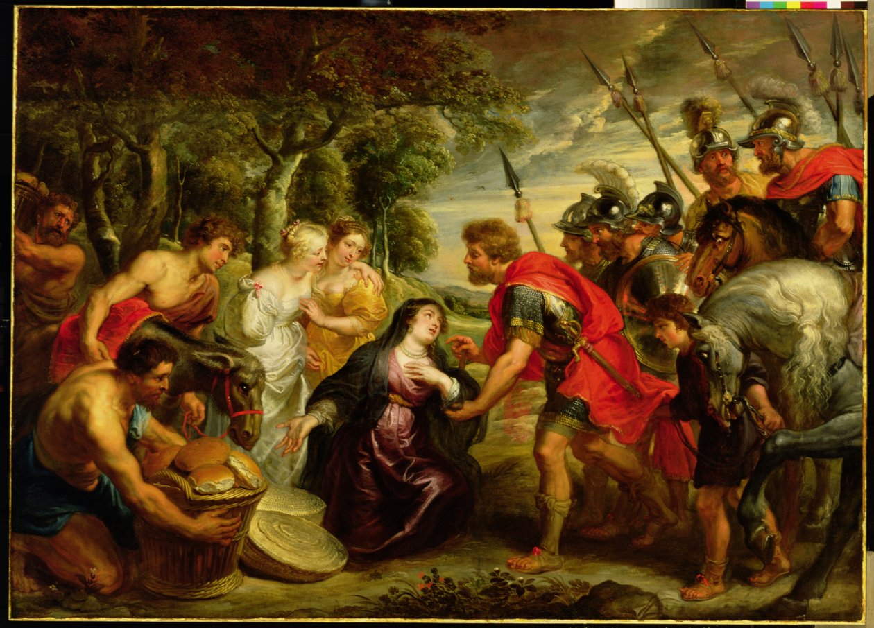 O encontro de Davi e Abigail, 1625-28 de Peter Paul Rubens