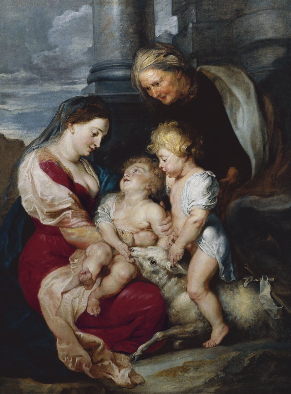 A Virgem e o Menino com Santa Isabel e São João Batista, 1618 de Peter Paul Rubens