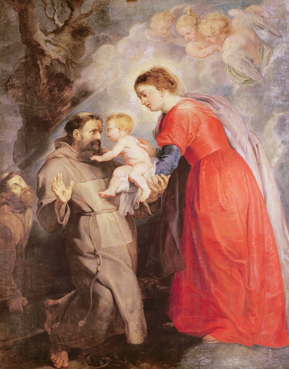 A Virgem apresenta o menino Jesus a São Francisco, 1618 de Peter Paul Rubens