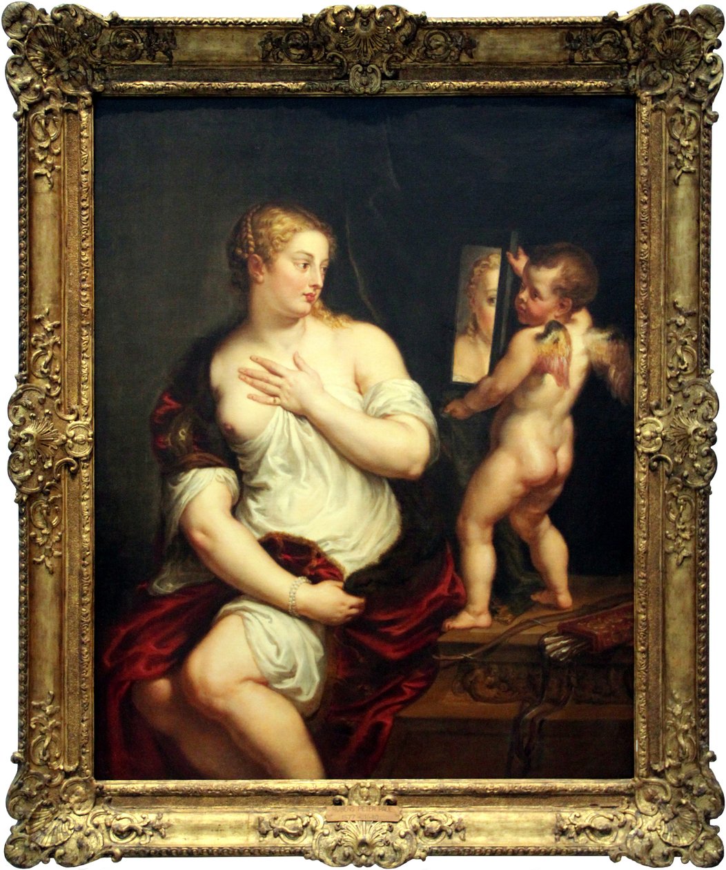 Vênus e Cupido segurando um espelho de Peter Paul Rubens