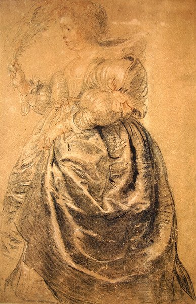 Mulher, com, um, ventilador de Peter Paul Rubens