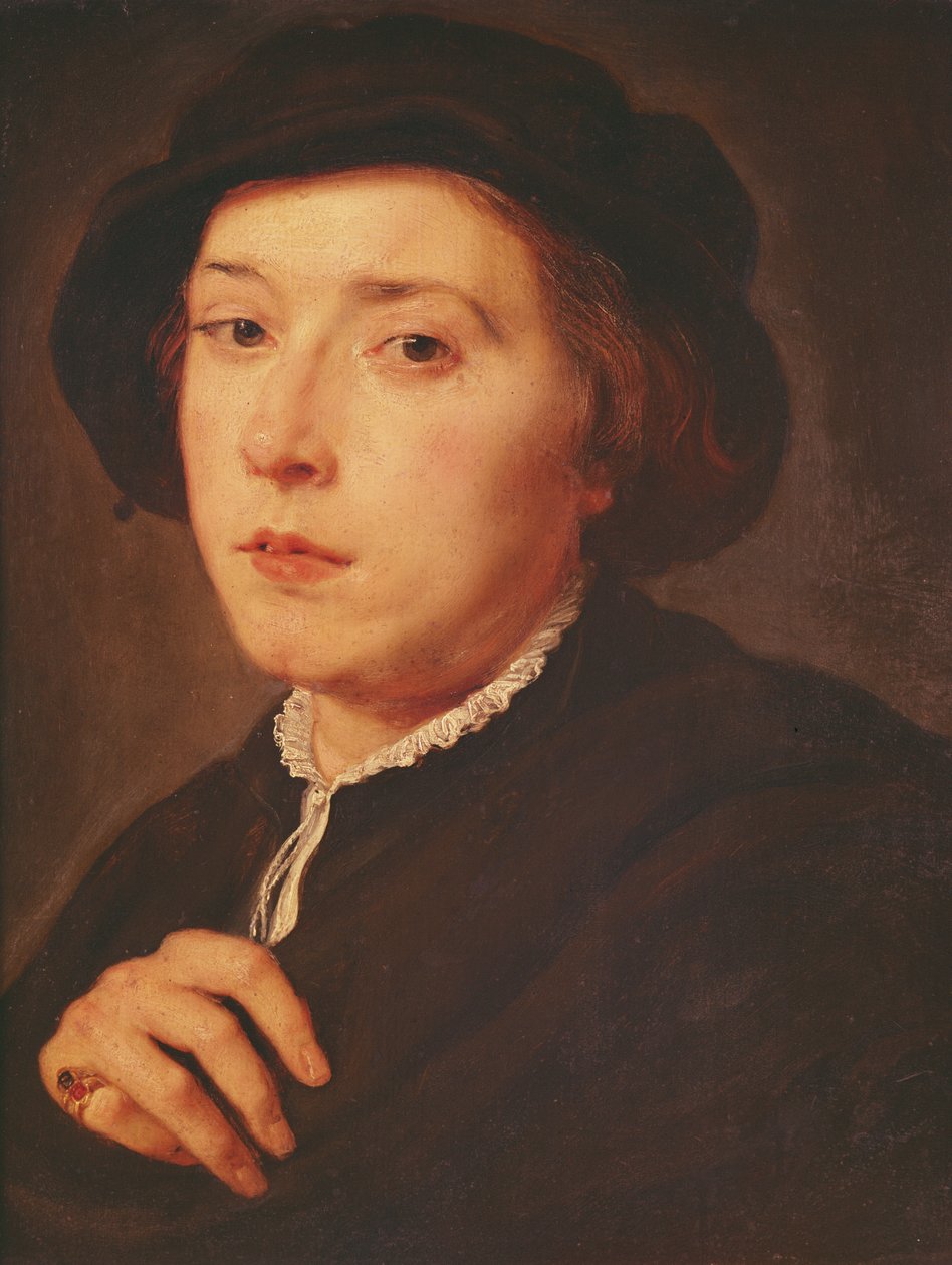Jovem com um chapéu preto, 1615-18 de Peter Paul Rubens