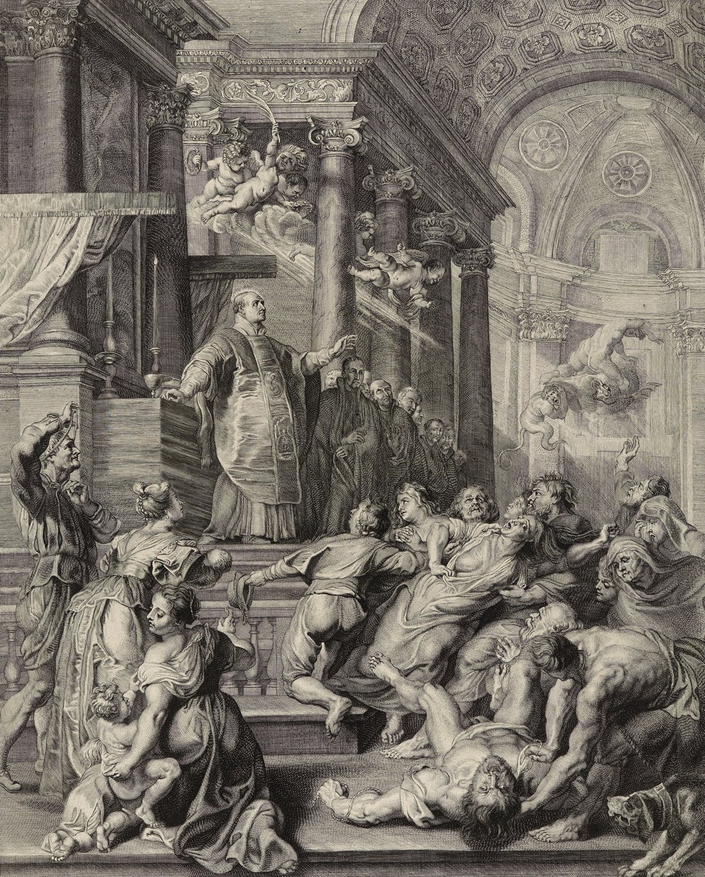 Santo Inácio de Loyola (gravura em papel) de Peter Paul after Rubens
