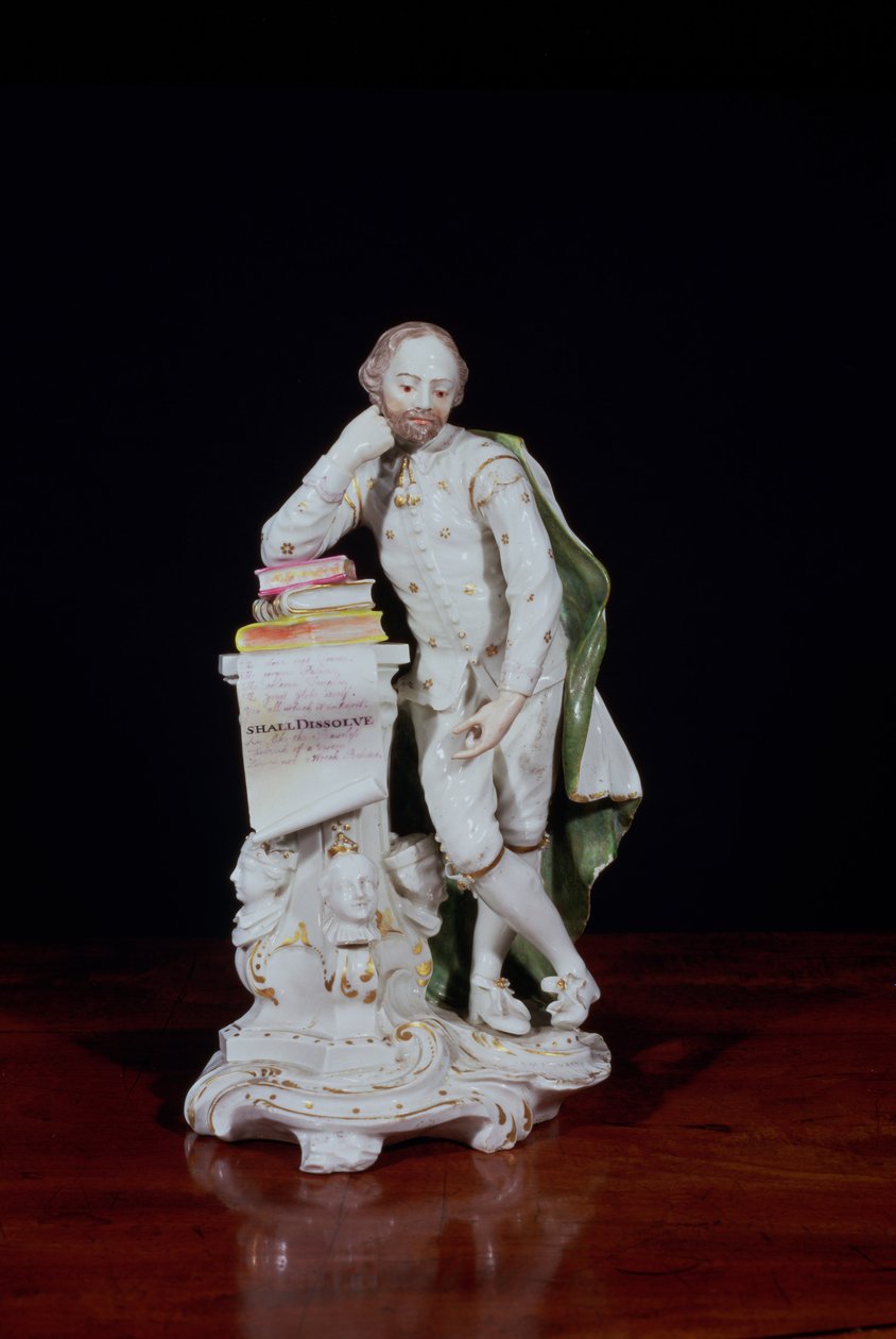 William Shakespeare, baseado no monumento da Abadia de Westminster, c.1765 (porcelana de pasta mole) de Peter Scheemakers