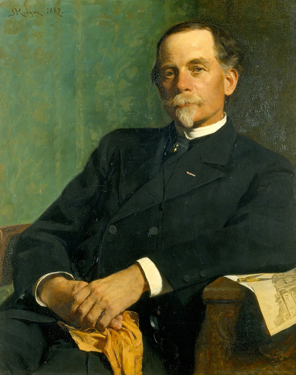 Arquiteto, Professor F. Meldahl sentado de Peder Severin Krøyer