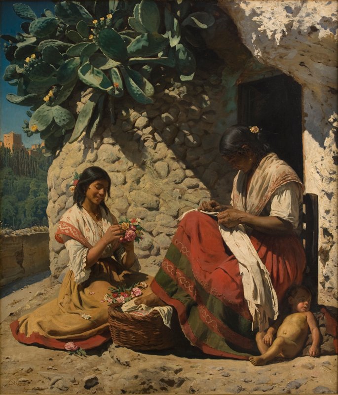 Duas mulheres ciganas fora de casa de Peder Severin Krøyer