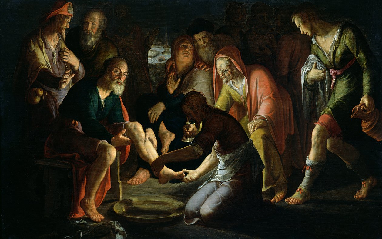 Cristo lavando os pés dos discípulos, 1623 de Peter Wtewael