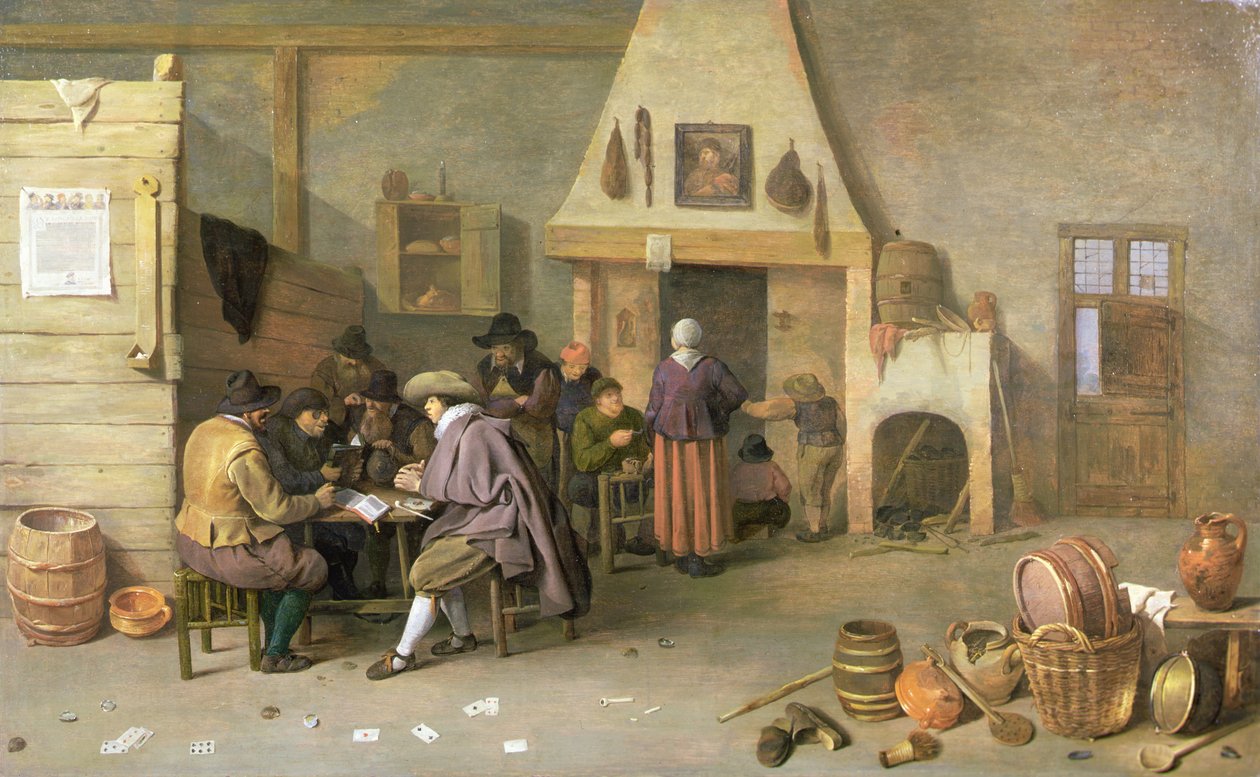 Um interior de taberna (painel) de Peter de Bloot