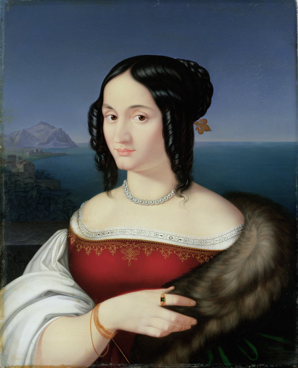 Carolina Grossi, a primeira esposa do artista, 1813-14 de Peter von Cornelius