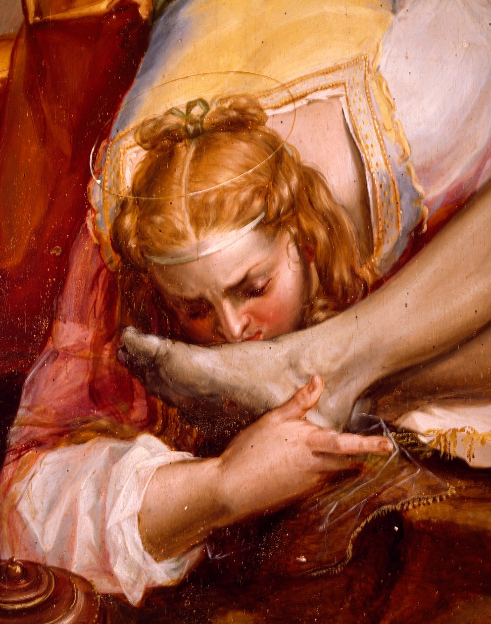 Deposição da Cruz por Peter Candid (1548-1628), óleo sobre tela, 294x177 cm, Detalhe de Peter (1548 1628) Candid