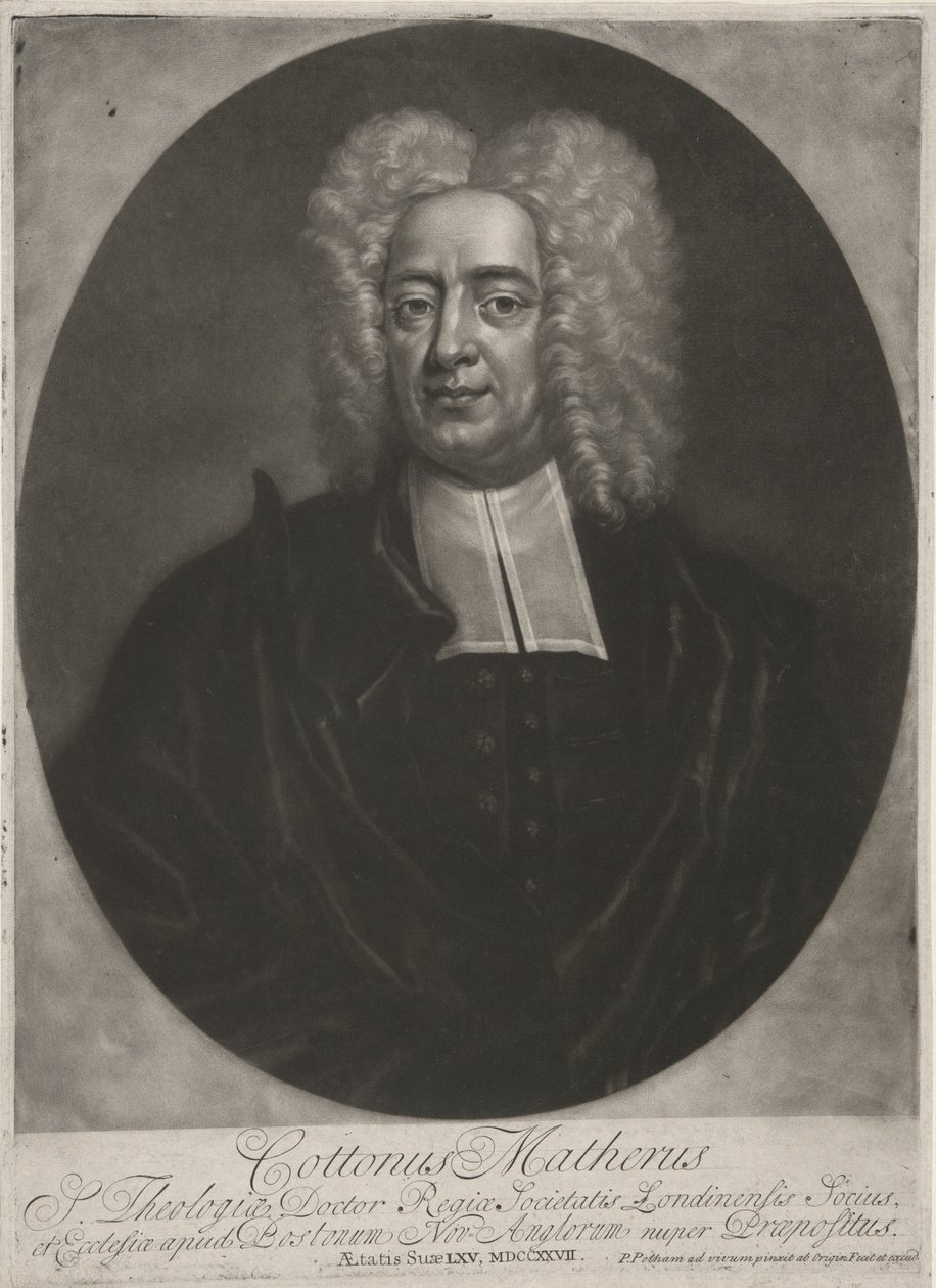Cotton Mather, pub. 1728 (gravura) de Peter (after) Pelham