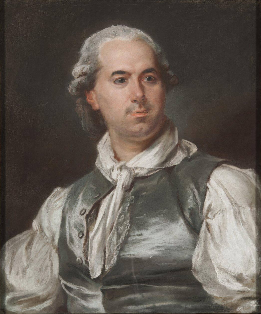 Retrato de Hubert Robert (1733-1808), de Hall, Peter Adolf (Pierre Adolphe) (1739-1793). Gouache no papel. Tamanho: 63,5x52,5 cm. Nationalmuseum Estocolmo de Peter Adolf Hall